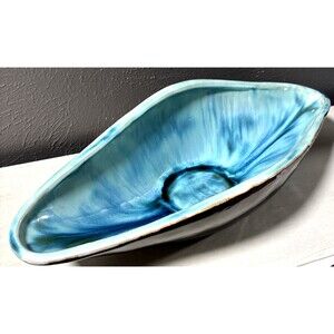 Global Views Mid-Century Modern Asymmetrical Ceramic Centerpiece Bowl